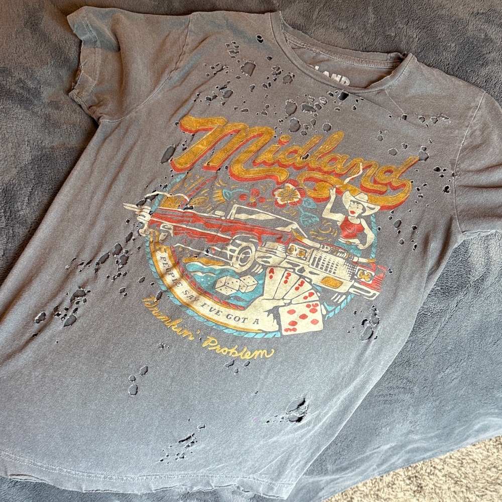 Midland Graphic Gray Muscle Tee